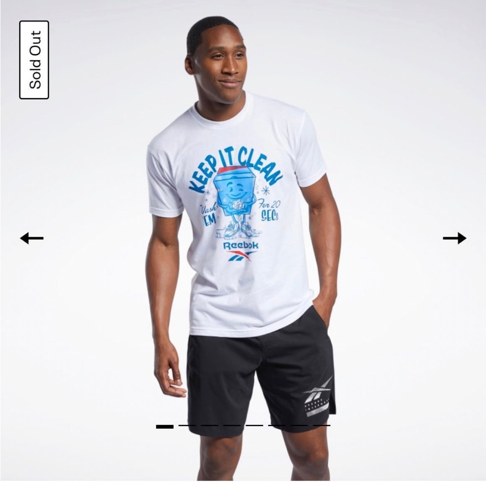 Reebok keep it clean men's t-shirt